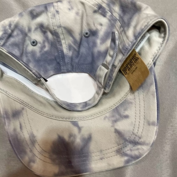 Victoria's Secret Hat Cap Tye Dye Blue Gray Womens Baseball Hat VS Pink NEW - Picture 7 of 7